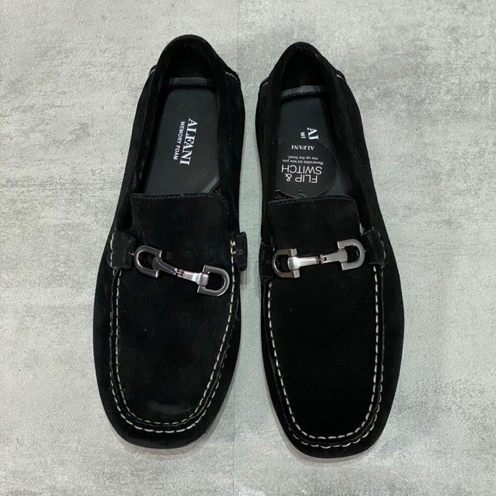ALFANI Black Remy Driving Loafers SZ 11